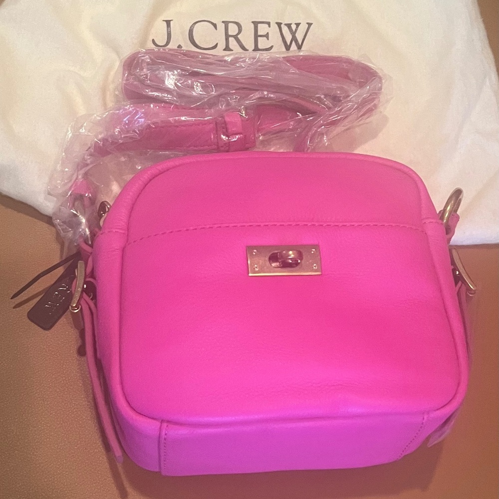 J.Crew Brand New NWT Pink Leather Bag w/ adjustable Straps
